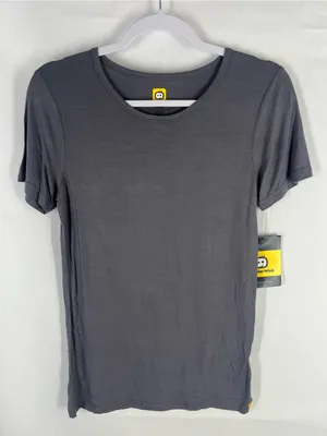 WonderWink Layers Slinky Knit Short Sleeve Tee Pewter Gray Size Small NWT thumbnail 1