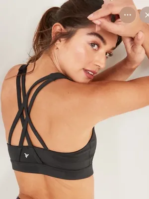 Old Navy Medium Support PowerPress Strappy Sports Bra thumbnail 1