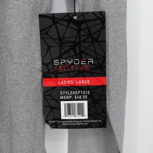 Spyder Active Womens Grey Micro Stripe Long Sleeve Performance Top Large thumbnail 5