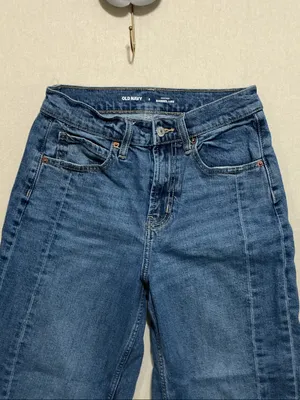 Old Navy Women's Barrel leg Jeans in Dark Blue Denim thumbnail 3