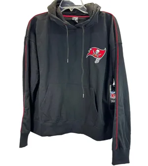 NFL Team Apparel Tampa Bay Buccaneers Black Lightweight Hoodie women sz L thumbnail 1