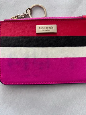 Kate Spade New York Multicolor Stripe Saffiano Leather Card Holder Wallet Pouch thumbnail 3