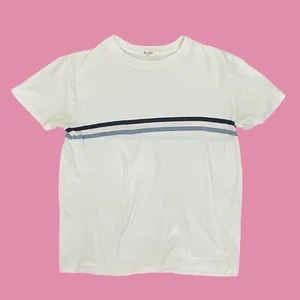 John Galt white and blue striped cotton t-shirt thumbnail 1