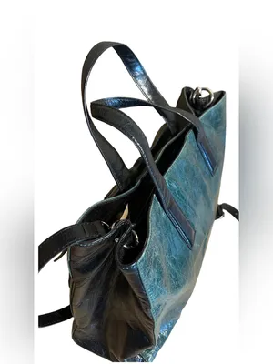 Pulicati Green & Black Crinkled Leather Cross Body Bag thumbnail 6