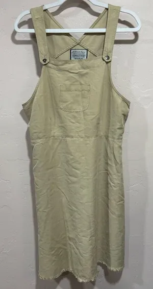 Directives Lyocell Khaki Jumper Dress overall dress Pockets Adjustable Straps thumbnail 1
