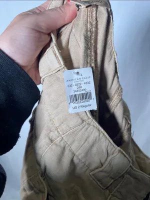 American Eagle Womens Khaki Tan High Rise Cargo Jogger Pant 2 New Tags thumbnail 5
