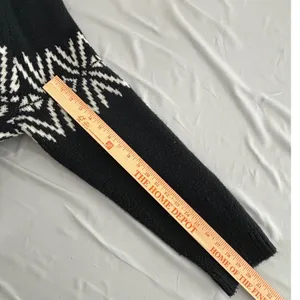 Abercrombie & Fitch Women XL Black Fair Isle Knit Button Front Cardigan‎ Sweater thumbnail 7