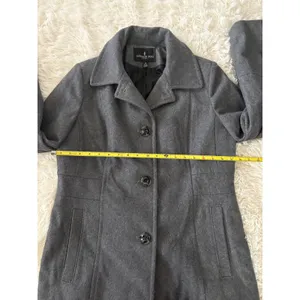 London Fog Women's Gray Wool Blend Coat Jacket Classic Pea Coat Medium‎ thumbnail 6