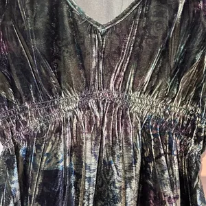 Live and Let Live Dress Tunic SZ Med Petite Velvet Sequin Babydoll Y2K Steampunk thumbnail 3