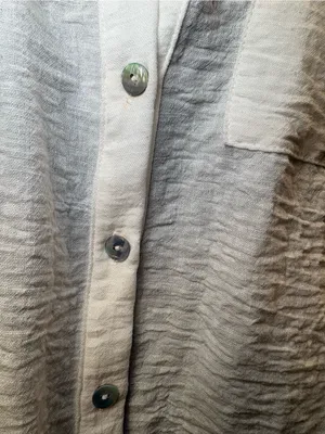 Monteau White Crinkled Short Sleeve Button-Down Shirt Medium thumbnail 8