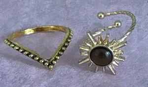 Two rings. One is adjustable, one is about a size 7.5 Gold thumbnail 1