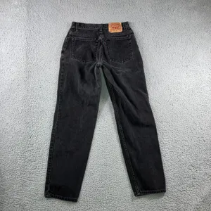 Levi's 550 Relaxed Fit Tapered Leg Jeans Black Denim Women 10 Made‎ in USA thumbnail 2