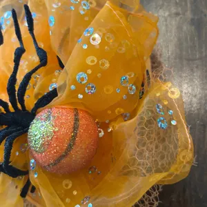 Vintage Department 56 Halloween Costume Black Spider Orange Hat Sequin‎ Dress Up thumbnail 4