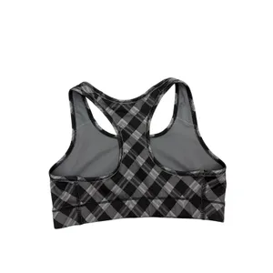 Nike Dri-FIT Racerback Sports Bra Black Grey Plaid Size Small thumbnail 2