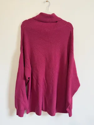 Free People Softly Structured Tunic Sweater in Berry Crush Size Medium Oversized thumbnail 7