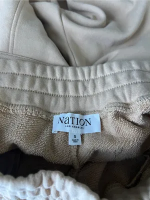 Nation LTD Lincoln Slit Pant Sandstorm Size S Wide Leg Cotton Pull On thumbnail 10