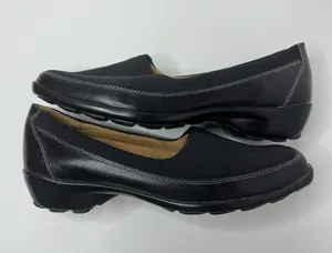 Naturalizer N5 Comfort Black Leather And Fabric Loafers Size 8W thumbnail 1