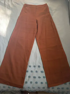 SHEIN Wide-Leg High-Rise Pants in Burnt Orange thumbnail 1