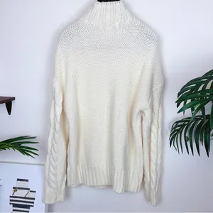 Charlie Holiday Pullover Casual Cream Cable Knit Sweater Size 4 thumbnail 3