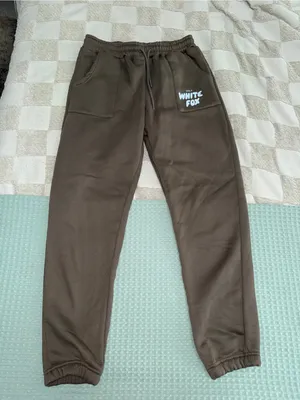 White Fox Boutique Vol. 3 Brown Fleece Joggers Sweatpants Women Medium thumbnail 1