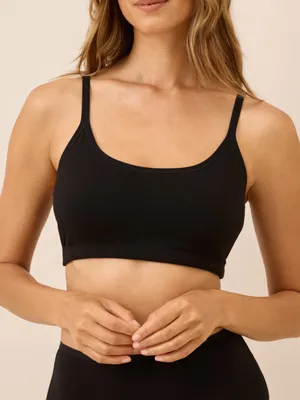NWOT - pact Women's Black Everyday Strappy Scoop organic cotton Bralette S thumbnail 1
