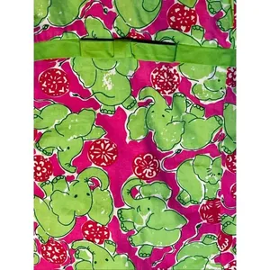 Key West Pink & Green Elephant Print Sundress Dress Fully Lined Size 10 thumbnail 3