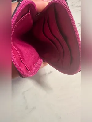 Coach Patent Leather Wristlet in Vibrant Magenta thumbnail 6