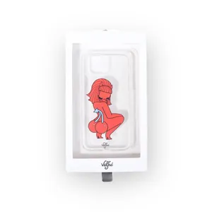 new Valfre ☻︎ Lucy Cherry Bottom ☻ iPhone 6+ 7+ 8+ Clear Case ☻ Artist Drawn thumbnail 2