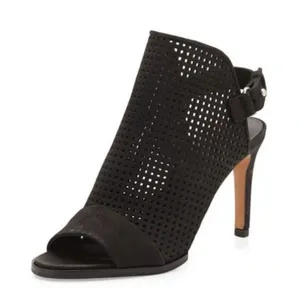 Vince Aden‎ Laser Cut Suede Peep Toe Heel Sandal Slingback Booties Nubuck 7 37.5 thumbnail 1