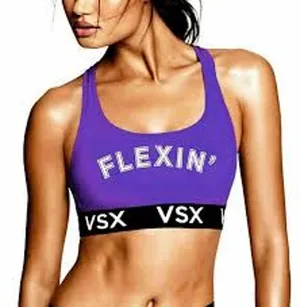 Victoria's Secret Sport Flexin' Purple/Black Bralette Racerback MEDIUM thumbnail 1