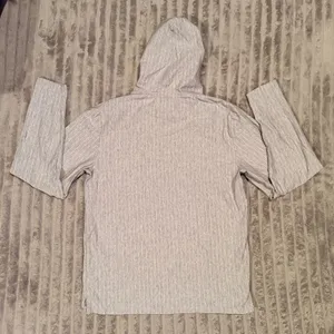 Vince Womens Grey White Striped Long Sleeve Pullover Hoodie Italian Fabric‎ S thumbnail 7