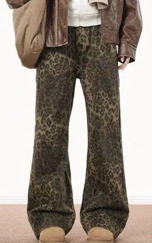 Aelfric Eden ladies leopard print wide leg jeans size 28 thumbnail 1
