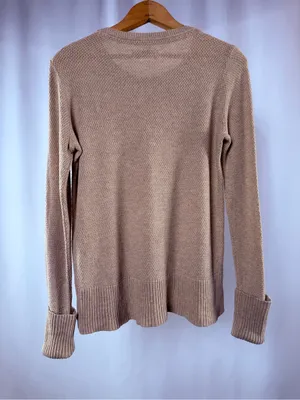 Abercrombie & Fitch Waffle-Knit Long Sleeve Sweater in Light Brown Size Small thumbnail 4