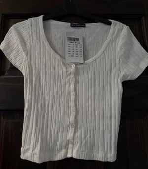 Brandy Melville new white ribbed top thumbnail 1
