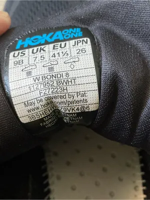 Hoka one Bondi 8 women’s running shoes size 9 black and white thumbnail 6