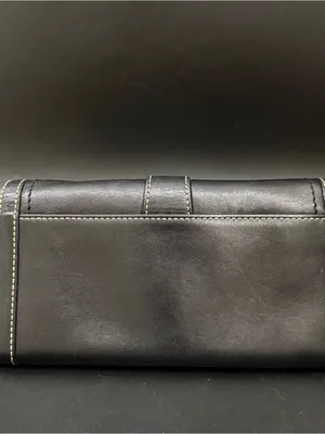 COACH Soho Buckle Classic Black Leather Contrast Stitch Tan Lining Bifold Wallet thumbnail 3