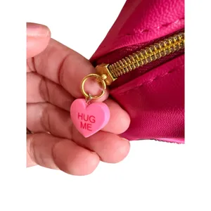 Juicy Couture Hot Pink Sequin Mini Backpack Gold Hug‎ Me Heart Charm 12x12 Bag thumbnail 5