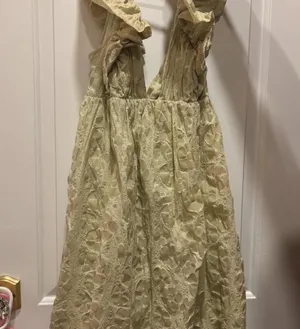 Green ruffle mini dress thumbnail 2