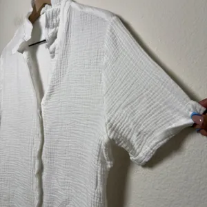 The Shirt Rochelle Behrens Women Cotton Gauze Button Down Medium White Luxury‎ thumbnail 6
