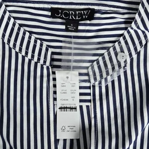 J. Crew Delilah dress striped cotton poplin‎ CJ495 S NWT Short Sleeve Blue White thumbnail 3
