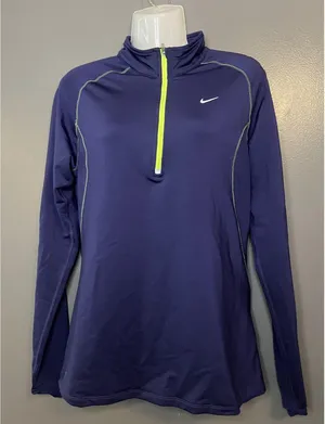Nike Dri-Fit Pullover Womens Medium Purple 1/4 Zip Running Shirt Top Athletic thumbnail 1