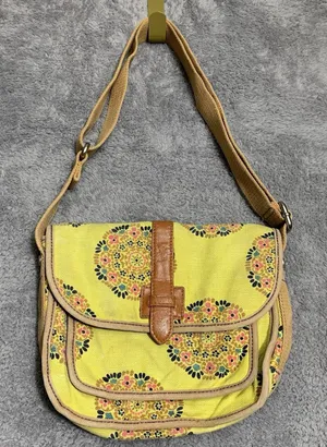 Fossil Crossbody Bag Womens Small‎ Yellow Mandala Floral Canvas Messenger ZB5043 thumbnail 1