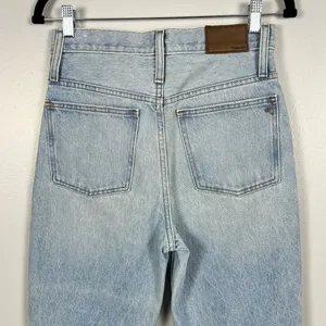 Madewell Classic Straight Jeans Size 25 Blue Distressed High Rise Rigid Denim thumbnail 10