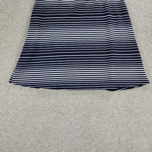 Margaret M Womens Skirt‎ Large Navy White Stripe A Line Mini Stretch Lined thumbnail 6