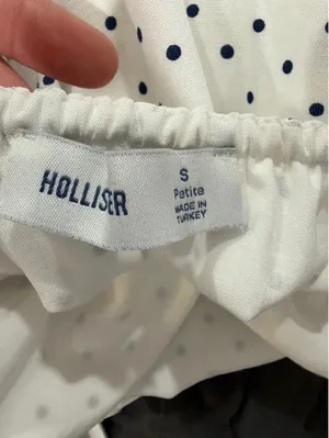 Hollister Polka Dot Lace Babydoll Mini Dress Bow Back Petite S thumbnail 4