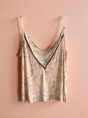 Soma Beige Cami with Multicolor Dot‎ Print and Contrast Trim thumbnail 2