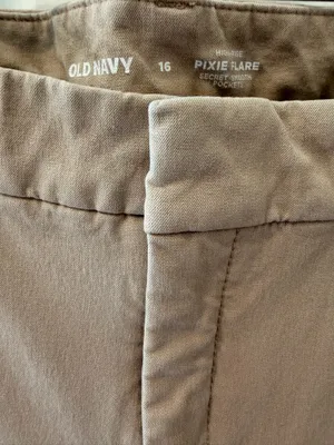 Old Navy Tan High Rise Pixie Flare Pants Size 16 thumbnail 2