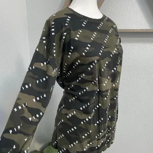 Vs Pink Camouflage Long Sleeve Graphic All Over Print Logo Army Green Y2k thumbnail 2