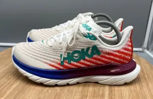 Hoka One One Mach 5 Women's Size 8.5 D White Flame Running Shoes White thumbnail 1
