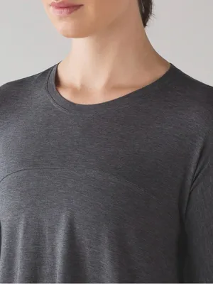 Lululemon Acadia Long Sleeve Heathered Pitch Grey Athletic Active Top Shirt thumbnail 4